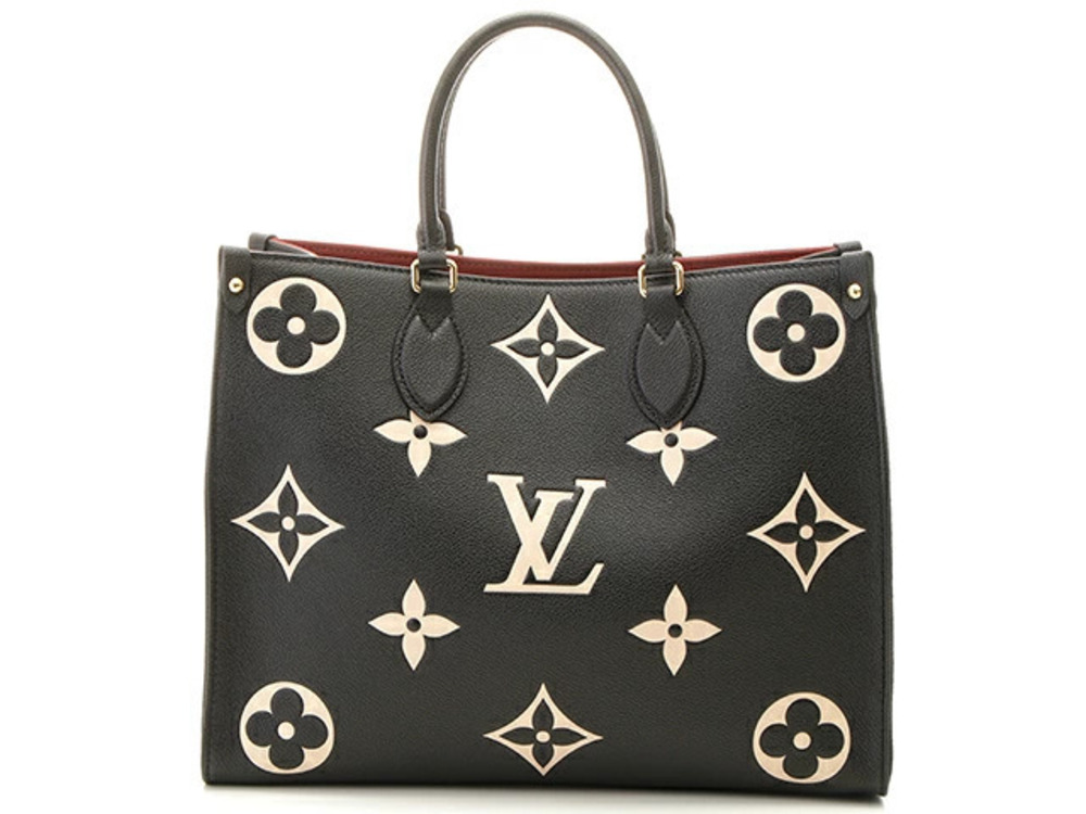 Louis Vuitton On The Go Bicolor Monogram Empreinte Black Beige Cream